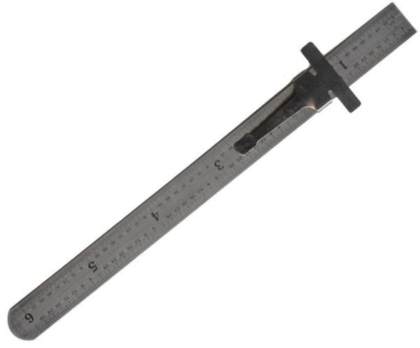 EW300 STAINLESS STEEL 6" POCKET RULER