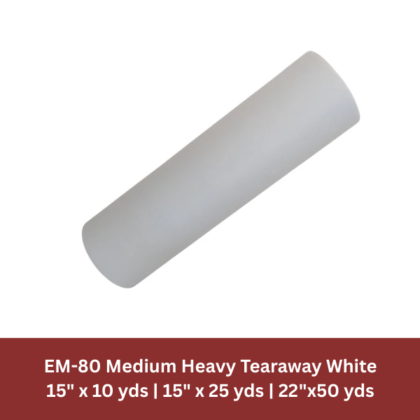 EM-80 2.8oz., Medium Heavy Weight (White) Tearaway Backing