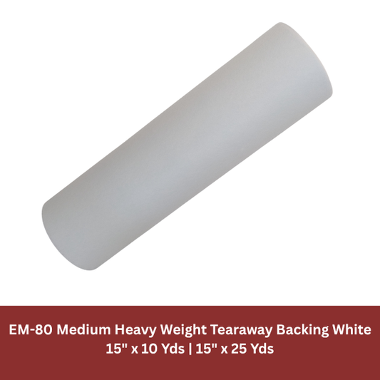 EM-80 2.8oz., Medium Heavy Weight (White) Tearaway Backing